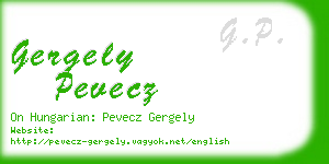 gergely pevecz business card